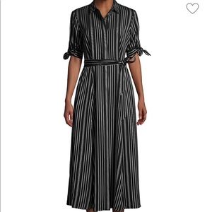 Long pinstripe Calvin Klein dress